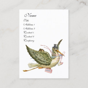 STORK BABY SHOWER,Pink White Business Card
