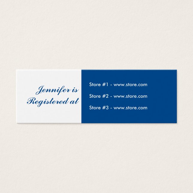 Stork Baby Shower Small Registry Card - Blue (Front)