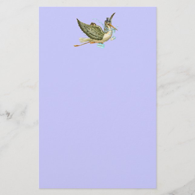 STORK BABY SHOWER STATIONERY (Front)