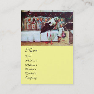 STORK BABY SHOWER  yellow Business Card