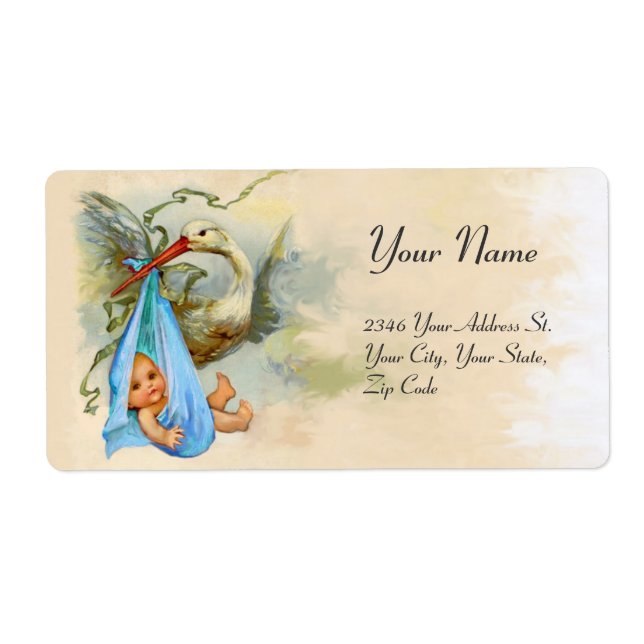 STORK BÉBÉ GARÇON DOUCHE BLEU ROSE (Devant)