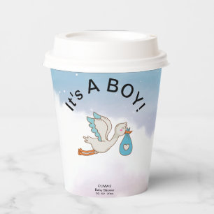 Stork Bird It's a Boy Baby Shower  Paper Cups