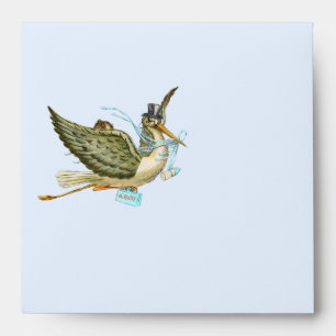 STORK BOY BABY SHOWER , Blue Envelopes