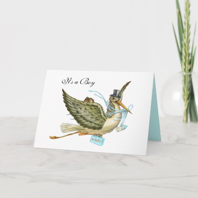STORK BOY BABY SHOWER INVITATION (Front)