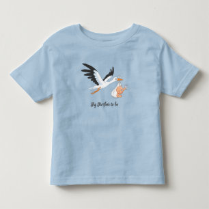 Stork Carrying a Baby Big Brother to be Toddler T-shirt