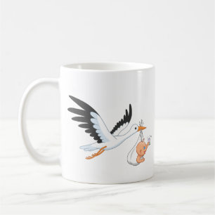 Stork Carrying a Baby Taking First Selfie Coffee M Coffee Mug