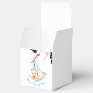 Stork Carrying Baby - Cartoon Drawing Sweet Funny Favor Box