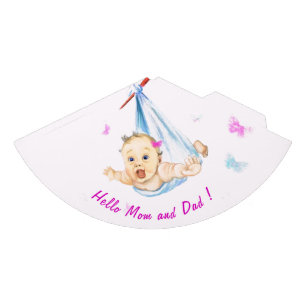 Stork Carrying Baby Funny Baby Shower Party Hat