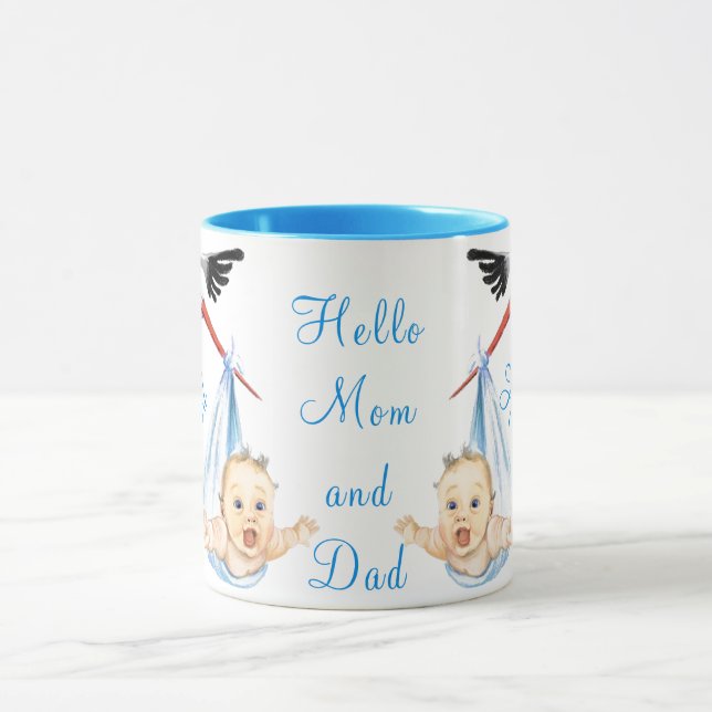 Stork Carrying Baby Mug Gift - Fun (Center)