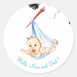 Stork Carrying Baby Sticker - Cistom Text