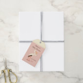 Stork carrying cute baby Baby Shower Gift Tag (With Twine)