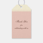 Stork carrying cute baby Baby Shower Gift Tag (Back)