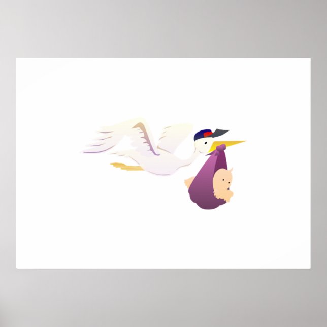 Stork Delivering a Baby Poster (Front)