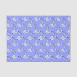 Stork Delivering Baby Boy Tissue Paper