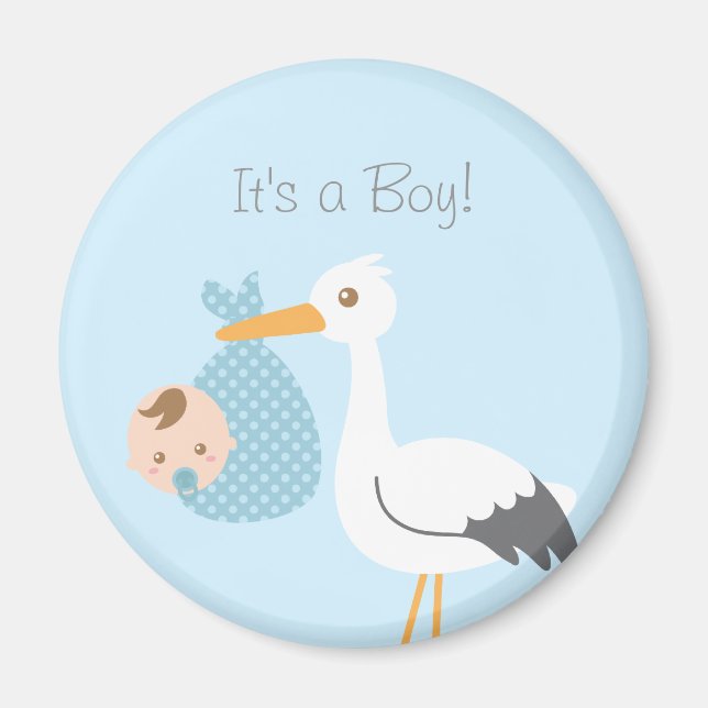 Stork Delivers Baby Boy Its a Boy Magnet (Front)