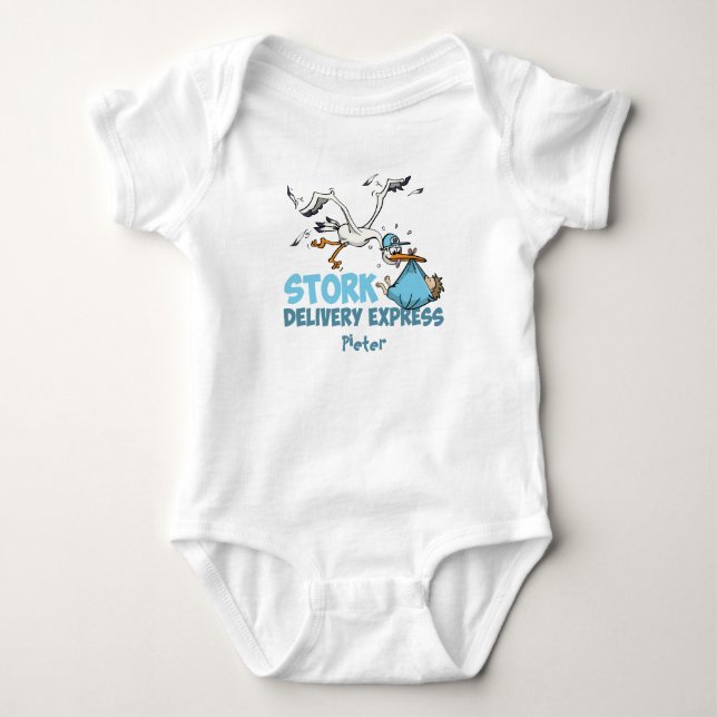 Stork Delivery – Gepersonaliseerde baby romper  (Front)