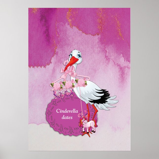 Stork Delivery Unicorn Poster (Front)
