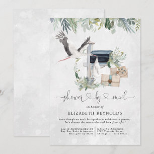 Stork Delivery Virtual Baby Shower by Mail Invitation