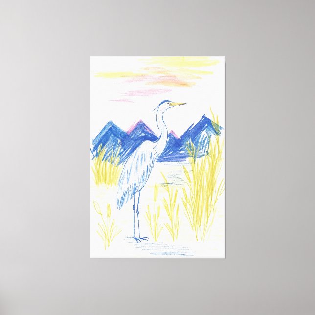 Stork from a mirage canvas print (Front)