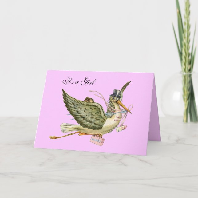 STORK GIRL BABY SHOWER INVITATION (Front)