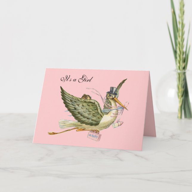 STORK GIRL BABY SHOWER INVITATION (Front)