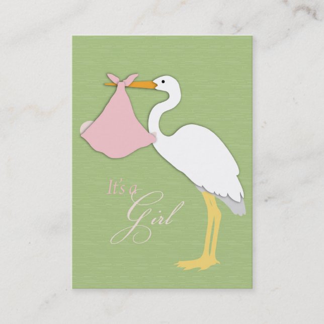 Stork Girl Reminder Card (Front)