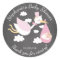 Stork Girls Baby Shower Favour Sticker