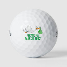 Stork Grandpa/Uncle Baby Announcement Golf Balls