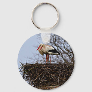 Stork in Nest Keychain