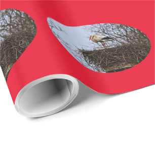 Stork in Nest Wrapping Paper
