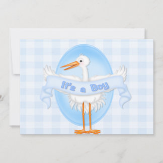 Stork It's a Boy  Baby Shower  Invitation