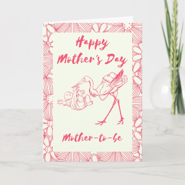 Stork maman pour être la carte de la fête des mère (Devant)