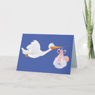 STORK NEW BABY CONGRATULATIONS GREETING CARD