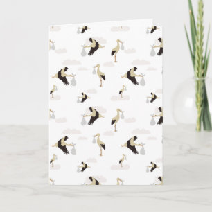 Stork Newborn Baby Boy Girl Pattern Card