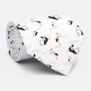 Stork Newborn Baby Boy Girl Pattern Tie