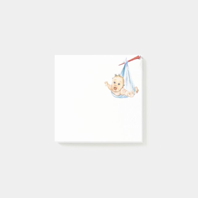 Stork Porte Un Bébé Post-it® Notes (Devant)