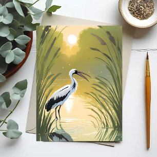 Stork Swamp Everglades National Park Watercolor Postcard