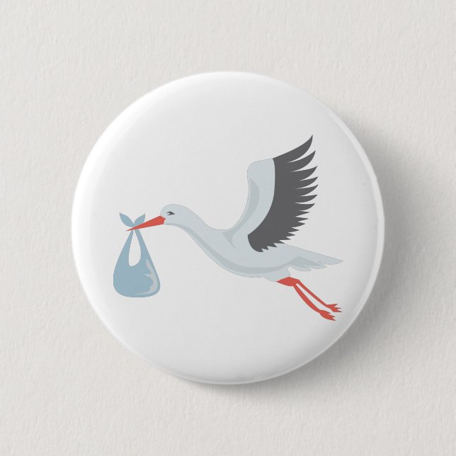 Stork The Delivery 2 Inch Round Button (Front)