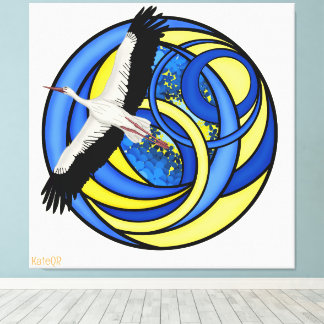 Stork. Ukrainian abstract art Canvas Print