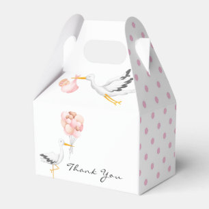Stork   Watercolor Baby Boy Shower Favor Box