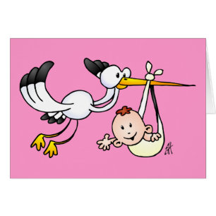 Stork with baby