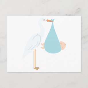 Stork with Baby Postcard