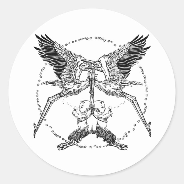 Storks and Satyrs Classic Round Sticker (Front)
