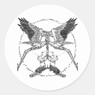 Storks and Satyrs Classic Round Sticker