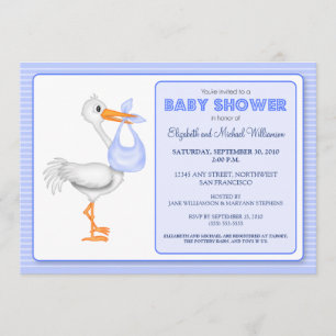 Stork's Arrival Baby Shower Invitation (blue)