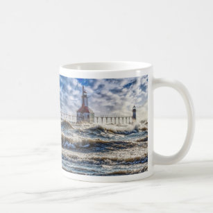 Storm At St Joseph Lighthouse Coffee Mug