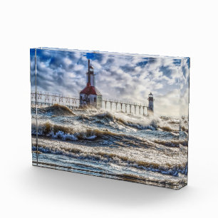 Storm At St Joseph Lighthouse Photo Block
