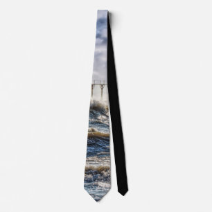 Storm At St Joseph Lighthouse Tie