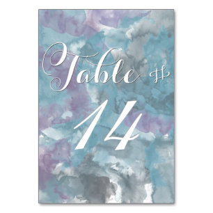 STORM BLUE WATERCOLOR HIBISCUS MARIAGE CARTES DE T