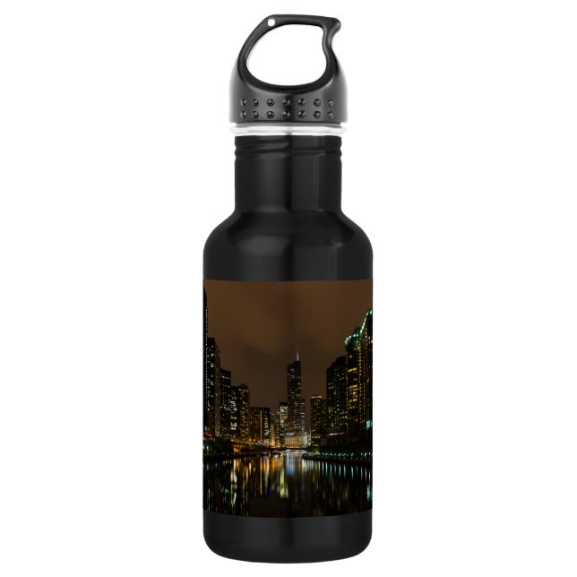 Storm Brewing Over Chicago 532 Ml Water Bottle (Front)